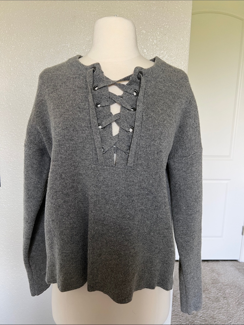 Madewell Gray 100% Merino Wool Sweater